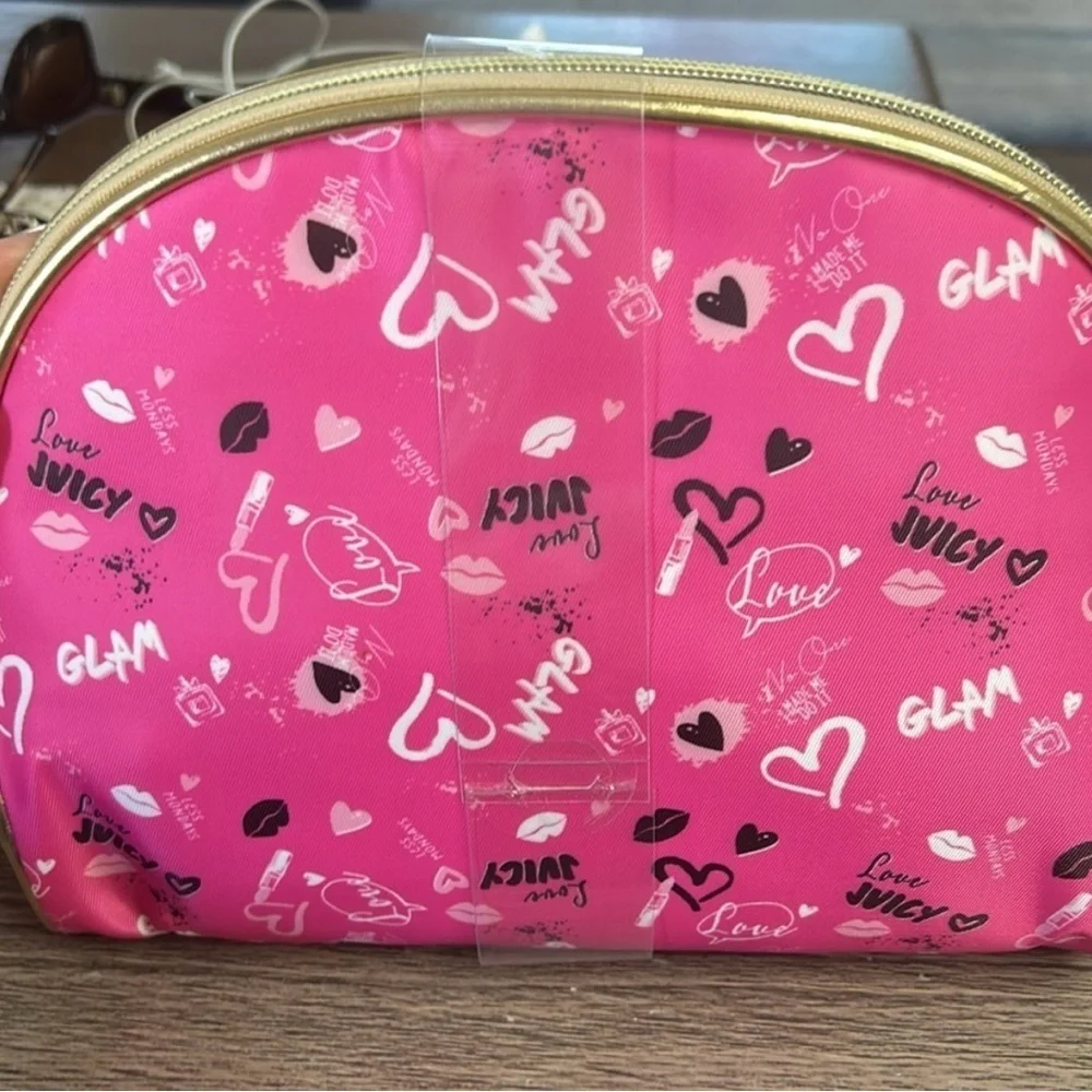 NWT Juicy Couture Set of 3 Glam Cosmetic Makeup Bags